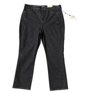 NYDJ NEW Sheri Slim Curve Shaper Womens 18 Jeans Black Denim Stretch Capsule